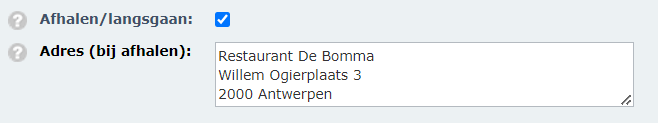 Afhalen/langsgaan veld