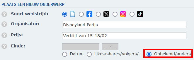 Einde onbekend veld