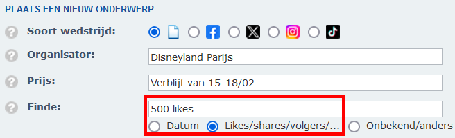 Einde likes veld