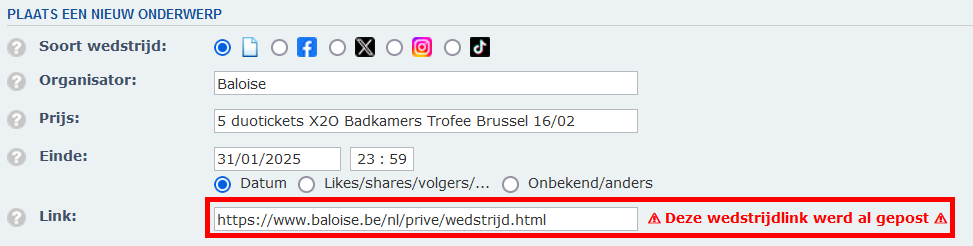 Link veld - dubbele wedstrijd Link veld - dubbele wedstrijd